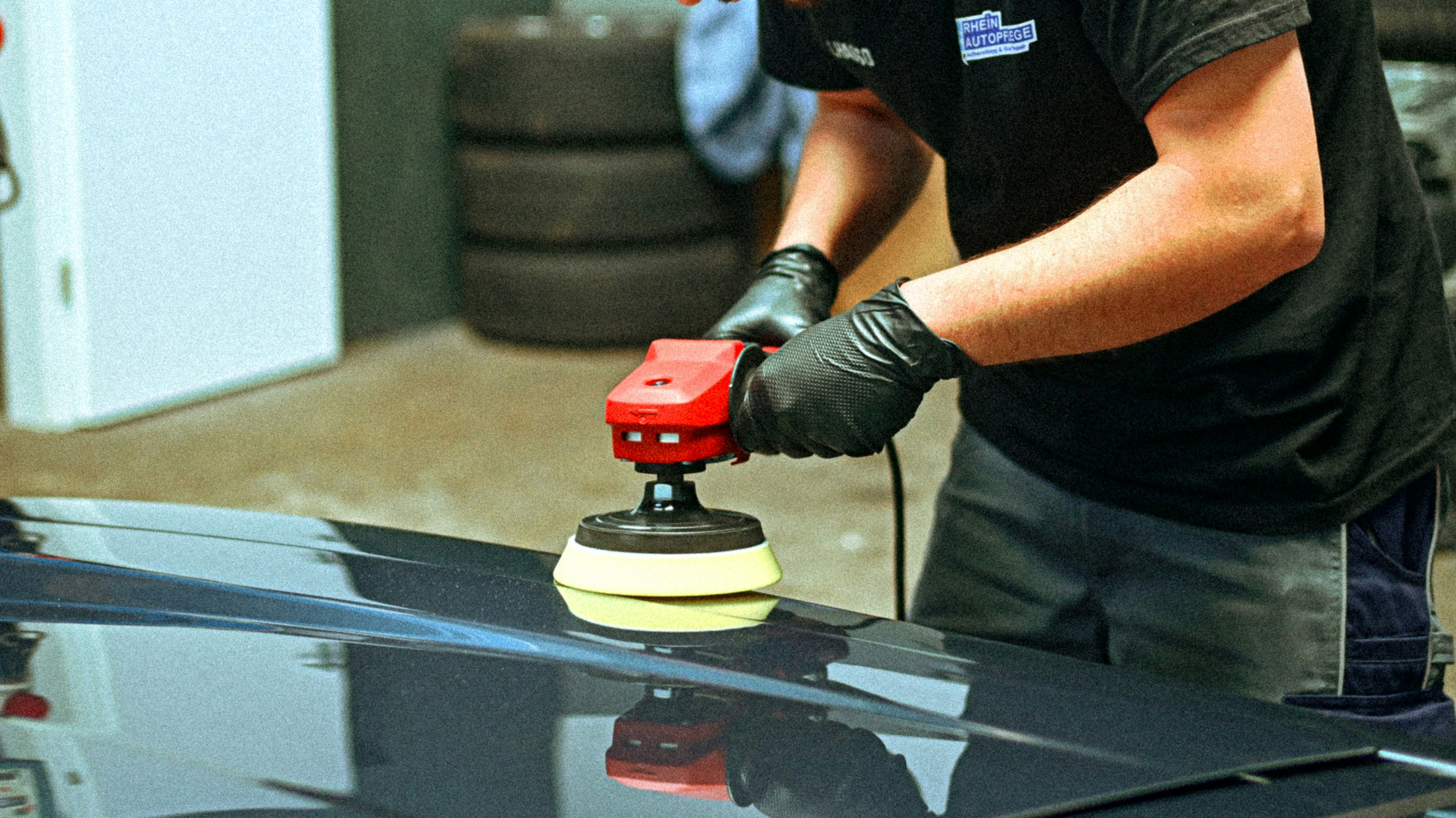Hands Polishing Car Paint Detail Professional