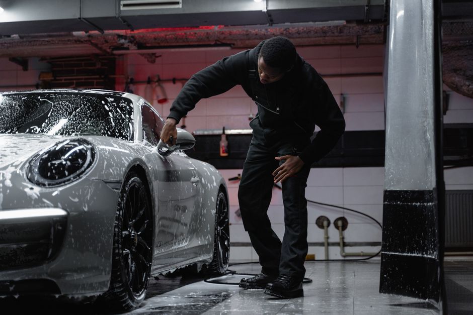 Professional ceramic coating application service for vehicle paint protection and shine enhancement